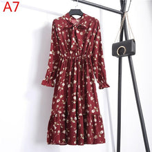 Load image into Gallery viewer, Korean Black Shirt Vestidos Office Polka Dot Vintage Autumn Dresses Women Dresss Pring 2020 Midi Floral Long Sleeve Dress Female