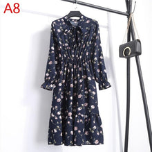 Load image into Gallery viewer, Korean Black Shirt Vestidos Office Polka Dot Vintage Autumn Dresses Women Dresss Pring 2020 Midi Floral Long Sleeve Dress Female