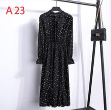 Load image into Gallery viewer, Korean Black Shirt Vestidos Office Polka Dot Vintage Autumn Dresses Women Dresss Pring 2020 Midi Floral Long Sleeve Dress Female