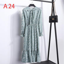 Load image into Gallery viewer, Korean Black Shirt Vestidos Office Polka Dot Vintage Autumn Dresses Women Dresss Pring 2020 Midi Floral Long Sleeve Dress Female