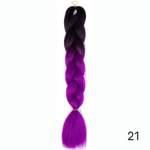 Load image into Gallery viewer, CHERIS HAIR Synthetic hair Braids Ombre Braiding Hair Extension Box Braid Hair Pink Purple Yellow Golden Colors Crochet braids
