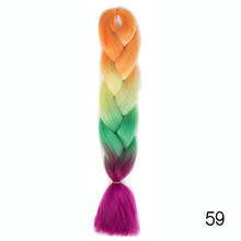Load image into Gallery viewer, CHERIS HAIR Synthetic hair Braids Ombre Braiding Hair Extension Box Braid Hair Pink Purple Yellow Golden Colors Crochet braids