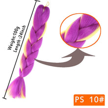Load image into Gallery viewer, MUMUPI women 24inch Crochet Braids Box Braids 100g/pc Ombre Jumbo Braids Synthetic Braiding Hair Extensions headwear