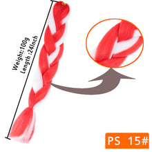 Load image into Gallery viewer, MUMUPI women 24inch Crochet Braids Box Braids 100g/pc Ombre Jumbo Braids Synthetic Braiding Hair Extensions headwear