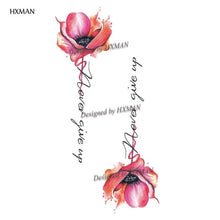 Load image into Gallery viewer, HXMAN Flower Temporary Tattoos for Women Hand Tattoo Sticker Fashion Body Art Waterproof Arm Fake Tatoo Paper 9.8X6cm P-013