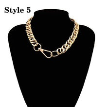 Load image into Gallery viewer, Ingemark Punk Miami Cuban Choker Necklace Collar Statement Hip Hop Big Chunky Aluminum Golden Thick Chain Necklace Women Jewelry