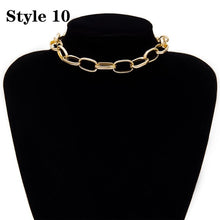 Load image into Gallery viewer, Ingemark Punk Miami Cuban Choker Necklace Collar Statement Hip Hop Big Chunky Aluminum Golden Thick Chain Necklace Women Jewelry