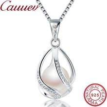 Load image into Gallery viewer, Cauuev genuine 100% Natural freshwater Pearl Jewelry Hot Selling 925 Sterling Silver Pendant Necklace gift For Women Female Jew