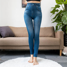 Load image into Gallery viewer, Fashion Slim Women Leggings Faux Denim Jeans Leggings Sexy Long Pocket Printing Summer Leggings Casual Pencil Pants