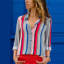 Load image into Gallery viewer, Women Blouses 2020 Fashion Long Sleeve Turn Down Collar Office Shirt Leisure Blouse Shirt Casual Tops Plus Size Blusas Femininas