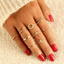 Load image into Gallery viewer, 9 Design Boho Vintage Gold Star Midi Moon Rings Set For Women Opal Crystal Midi Finger Ring 2020 Female Bohemian Jewelry Gifts