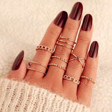 Load image into Gallery viewer, 9 Design Boho Vintage Gold Star Midi Moon Rings Set For Women Opal Crystal Midi Finger Ring 2020 Female Bohemian Jewelry Gifts