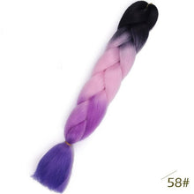 Load image into Gallery viewer, Spring sunshine 24inch Jumbo Braids Long Strands Ombre Crochet Braid Synthetic Braiding Hair Extensions for Woman Blonde Pink