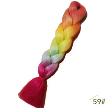 Load image into Gallery viewer, Spring sunshine 24inch Jumbo Braids Long Strands Ombre Crochet Braid Synthetic Braiding Hair Extensions for Woman Blonde Pink