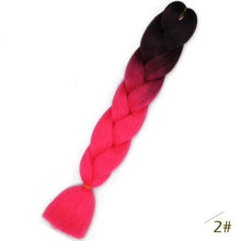 Load image into Gallery viewer, Spring sunshine 24inch Jumbo Braids Long Strands Ombre Crochet Braid Synthetic Braiding Hair Extensions for Woman Blonde Pink