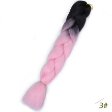 Load image into Gallery viewer, Spring sunshine 24inch Jumbo Braids Long Strands Ombre Crochet Braid Synthetic Braiding Hair Extensions for Woman Blonde Pink