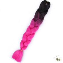 Load image into Gallery viewer, Spring sunshine 24inch Jumbo Braids Long Strands Ombre Crochet Braid Synthetic Braiding Hair Extensions for Woman Blonde Pink