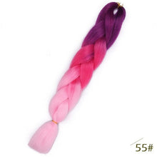 Load image into Gallery viewer, Spring sunshine 24inch Jumbo Braids Long Strands Ombre Crochet Braid Synthetic Braiding Hair Extensions for Woman Blonde Pink