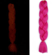 Load image into Gallery viewer, ELEGANT MUSES 24inch Pink Synthetic Crochet Hair Jumbo Braid Hair Yaki Soft Hair Ombre Crochet Braiding Hair Extension For Braid