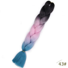 Load image into Gallery viewer, ELEGANT MUSES 24inch Pink Synthetic Crochet Hair Jumbo Braid Hair Yaki Soft Hair Ombre Crochet Braiding Hair Extension For Braid