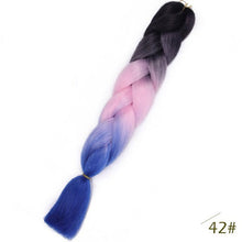 Load image into Gallery viewer, ELEGANT MUSES 24inch Pink Synthetic Crochet Hair Jumbo Braid Hair Yaki Soft Hair Ombre Crochet Braiding Hair Extension For Braid