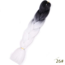 Load image into Gallery viewer, ELEGANT MUSES 24inch Pink Synthetic Crochet Hair Jumbo Braid Hair Yaki Soft Hair Ombre Crochet Braiding Hair Extension For Braid