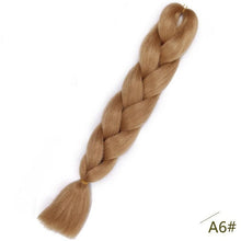 Load image into Gallery viewer, ELEGANT MUSES 24inch Pink Synthetic Crochet Hair Jumbo Braid Hair Yaki Soft Hair Ombre Crochet Braiding Hair Extension For Braid