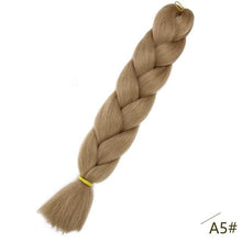 Load image into Gallery viewer, ELEGANT MUSES 24inch Pink Synthetic Crochet Hair Jumbo Braid Hair Yaki Soft Hair Ombre Crochet Braiding Hair Extension For Braid