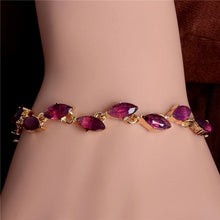 Load image into Gallery viewer, MISANANRYNE New 5 colors Beautiful Bracelet for Women Colorful Austrian Crystal Fashion Heart Chain Bracelet Wholesale