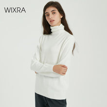 Load image into Gallery viewer, Wixra Women Soft Solid Knitted Sweaters Ladies Long Sleeve Casual Turtleneck Basic Sweater Pullovers Autumn Spring Classic Tops