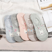 Load image into Gallery viewer, 28 Style 10 Piece=5 Pairs/lot Cute Harajuku Animal Socks Women Summer Korean Cat Bear Rabbit Funny Low Cut Ankle Sock Happy Sox