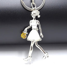 Load image into Gallery viewer, Creative Keychain Alloy Rhinestone Female Angel Keychain Handbag Pendant Car Keychain Woman Jewelry Man Jewelry Belt Buckle