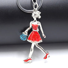 Load image into Gallery viewer, Creative Keychain Alloy Rhinestone Female Angel Keychain Handbag Pendant Car Keychain Woman Jewelry Man Jewelry Belt Buckle