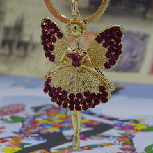 Load image into Gallery viewer, Creative Keychain Alloy Rhinestone Female Angel Keychain Handbag Pendant Car Keychain Woman Jewelry Man Jewelry Belt Buckle