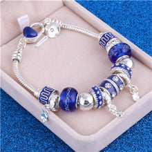Load image into Gallery viewer, ZOSHI Pink Crystal Charm Silver Bracelets & Bangles for Women With Aliexpress Murano Beads Silver Bracelet Femme Jewelry