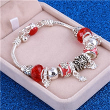 Load image into Gallery viewer, ZOSHI Pink Crystal Charm Silver Bracelets & Bangles for Women With Aliexpress Murano Beads Silver Bracelet Femme Jewelry