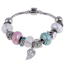 Load image into Gallery viewer, ZOSHI Pink Crystal Charm Silver Bracelets & Bangles for Women With Aliexpress Murano Beads Silver Bracelet Femme Jewelry