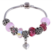 Load image into Gallery viewer, ZOSHI Pink Crystal Charm Silver Bracelets & Bangles for Women With Aliexpress Murano Beads Silver Bracelet Femme Jewelry