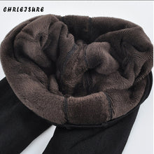Load image into Gallery viewer, CHRLEISURE Warm Women's Plus Velvet Winter Leggings Ankle-Length Keep Warm Solid Pants High Waist Large Size Women Leggings