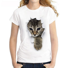 Load image into Gallery viewer, Charmed 3D cat Print Casual Harajuku Women T-Shirt Summer Short sleeve Casual Round neck Cheap Clothes China Top Mode Femme qy*