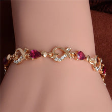 Load image into Gallery viewer, MISANANRYNE New 5 colors Beautiful Bracelet for Women Colorful Austrian Crystal Fashion Heart Chain Bracelet Wholesale
