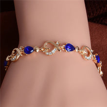 Load image into Gallery viewer, MISANANRYNE New 5 colors Beautiful Bracelet for Women Colorful Austrian Crystal Fashion Heart Chain Bracelet Wholesale