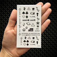 Load image into Gallery viewer, Hot Small Sexy Lips Leaf Black Cartoon Temporary Tattoo Cute Star Tattoo Sticker Love Women Body Finger Art Waterproof Tatoo Kid