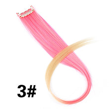 Load image into Gallery viewer, Leeons Clip-In One Piece For Ombre Hair Extensions Pure Color Straight Long Synthetic Hair Fake Hair Pieces Clip In 2 Tone Hair