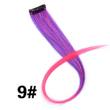 Load image into Gallery viewer, Leeons Clip-In One Piece For Ombre Hair Extensions Pure Color Straight Long Synthetic Hair Fake Hair Pieces Clip In 2 Tone Hair