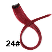 Load image into Gallery viewer, Leeons Clip-In One Piece For Ombre Hair Extensions Pure Color Straight Long Synthetic Hair Fake Hair Pieces Clip In 2 Tone Hair