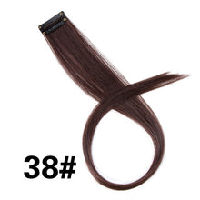Load image into Gallery viewer, Leeons Clip-In One Piece For Ombre Hair Extensions Pure Color Straight Long Synthetic Hair Fake Hair Pieces Clip In 2 Tone Hair