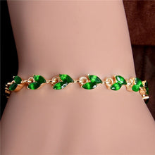 Load image into Gallery viewer, MISANANRYNE New 5 colors Beautiful Bracelet for Women Colorful Austrian Crystal Fashion Heart Chain Bracelet Wholesale