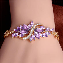 Load image into Gallery viewer, MISANANRYNE New 5 colors Beautiful Bracelet for Women Colorful Austrian Crystal Fashion Heart Chain Bracelet Wholesale