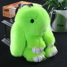 Load image into Gallery viewer, 14cm Cute Pluff Bunny Keychain Rex Genuine Rabbit Fur Key Chains For Women Bag Toys Doll Fluffy Pom Pom Lovely Pompom Keyring